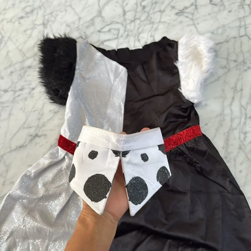 Disney Villain Cruella De Vil Halloween Costume Dress Child Medium 7/8 Dalmation